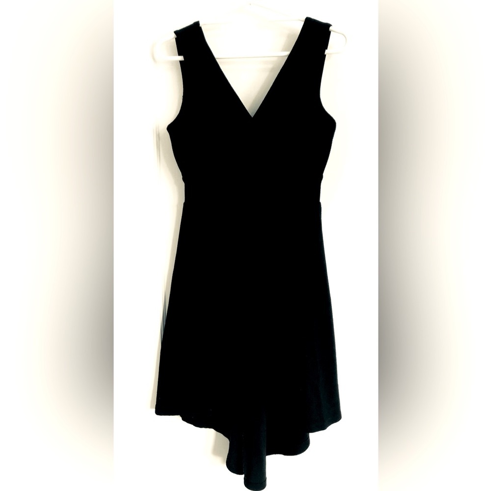 Black V-cut dress